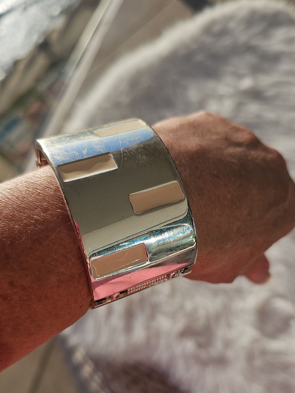 Silver Tone Wide Cuff Bracelet - Women Accessories